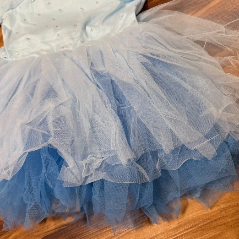 Girls Blue Tutu Dress Costume Sparkle Star Ballerina Dance Outfit Size 120 Dance